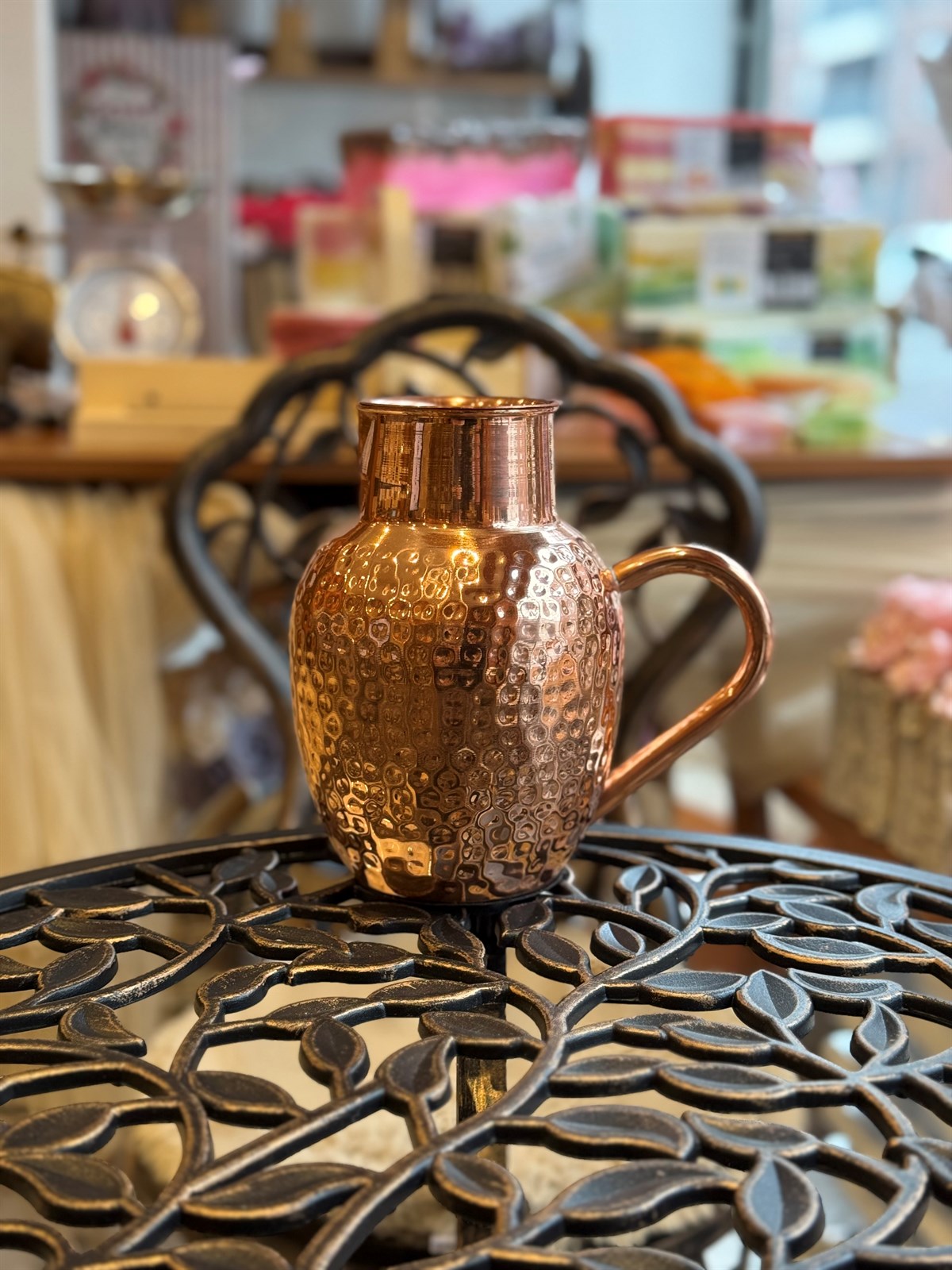 Krug aus reinem Kupfer mit Deckel, Typ Surai, ± 1500 ml
