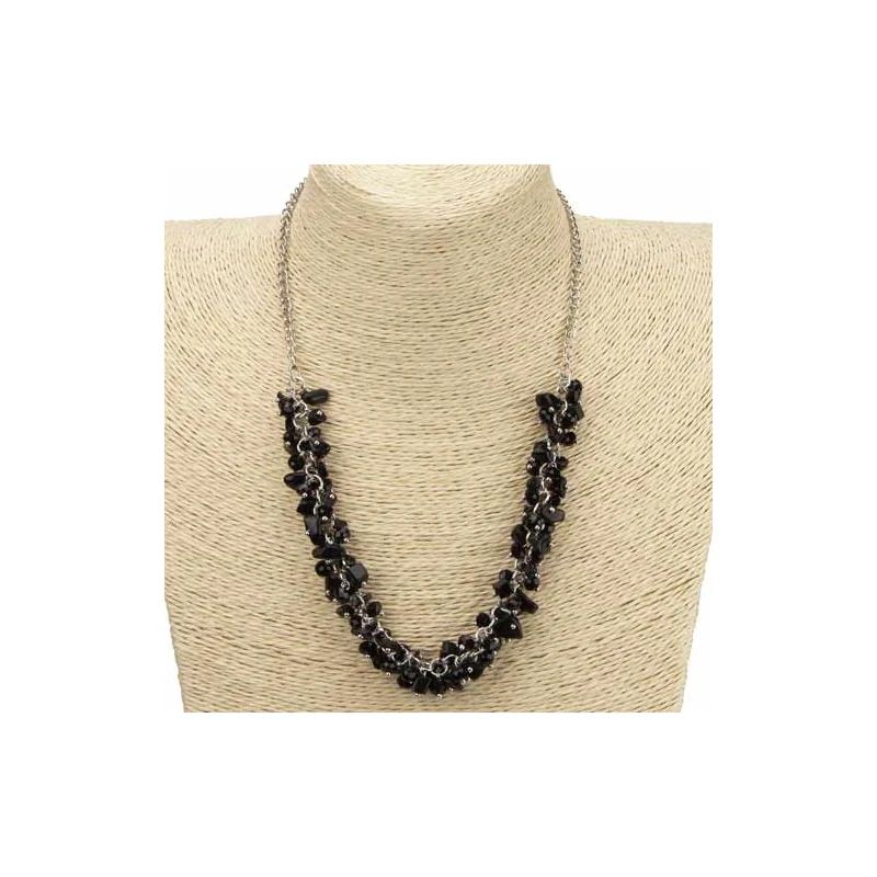 Collier mit Natursteinen, Schwarzer Achat