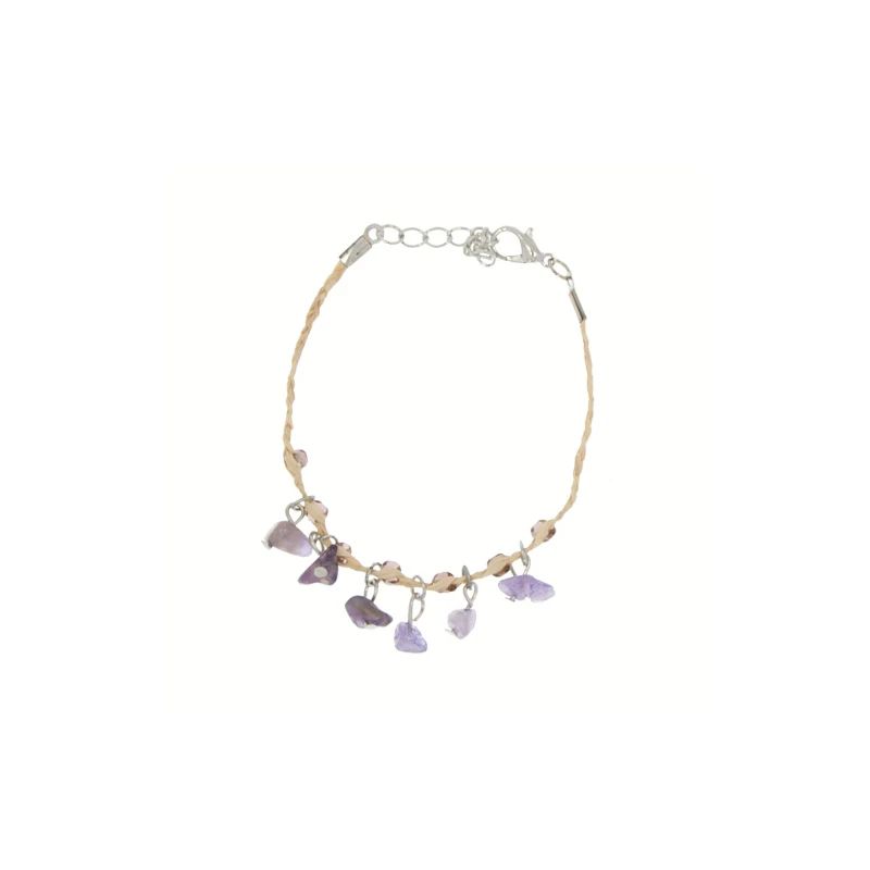 Armband Stroh, Amethyst