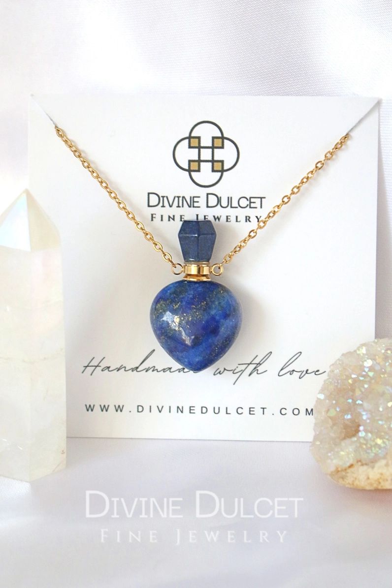 Royal Bottle | Halskette aus 24-karätigem natürlichem Lapislazuli-Kristall