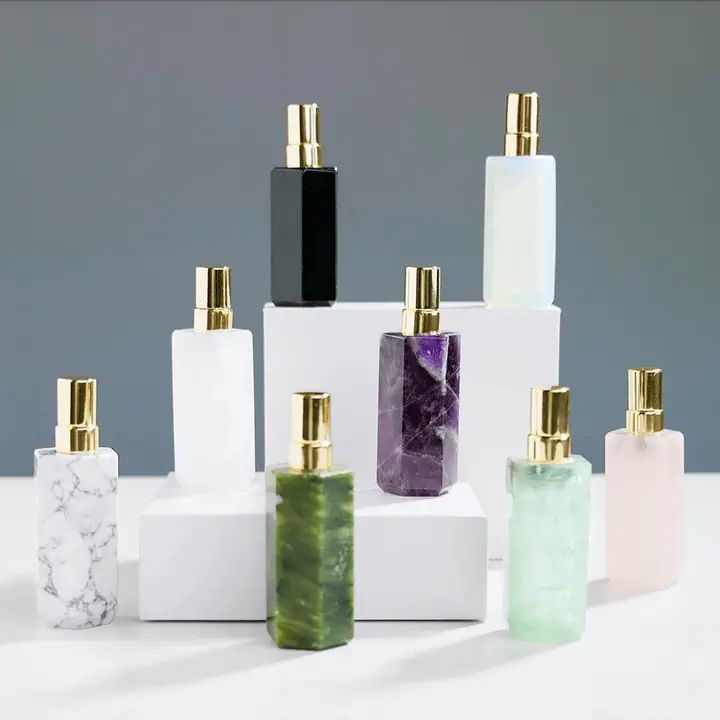 Rosenquarz Natural Crystals Gem Parfümflasche
