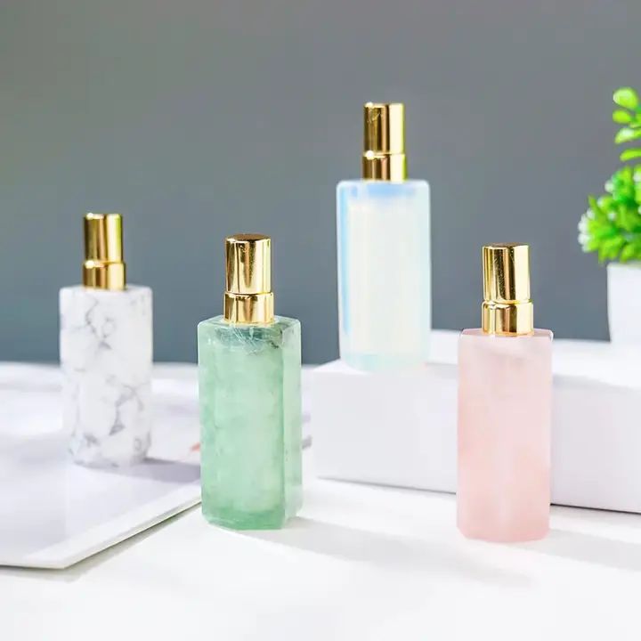 Grüne Jade Natural Crystals Gem Parfümflasche