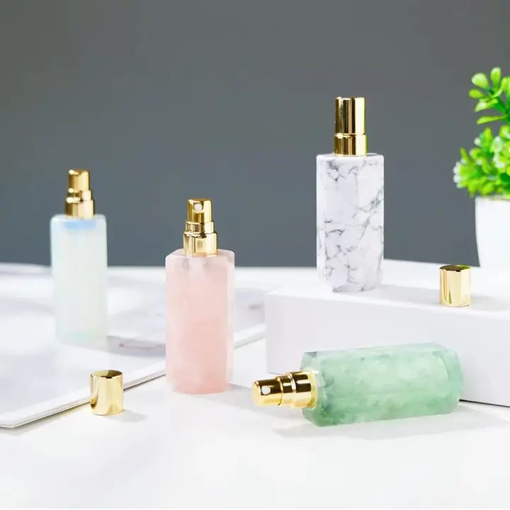 Grüne Jade Natural Crystals Gem Parfümflasche