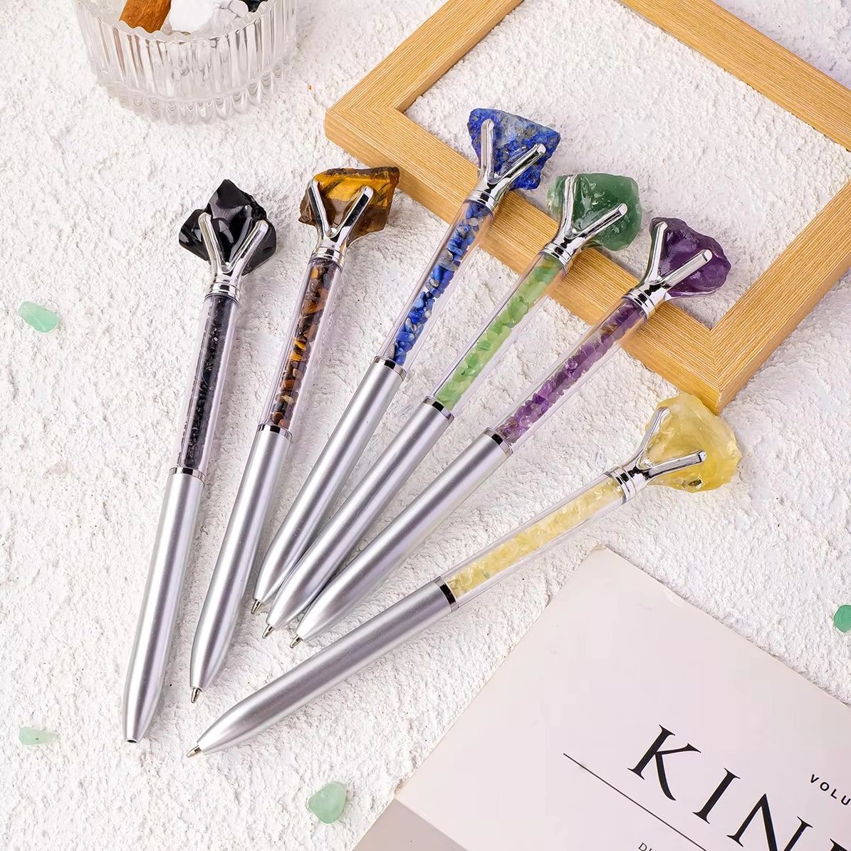 Zylindrischer Kristallstift von Raw Stone | Citrin
