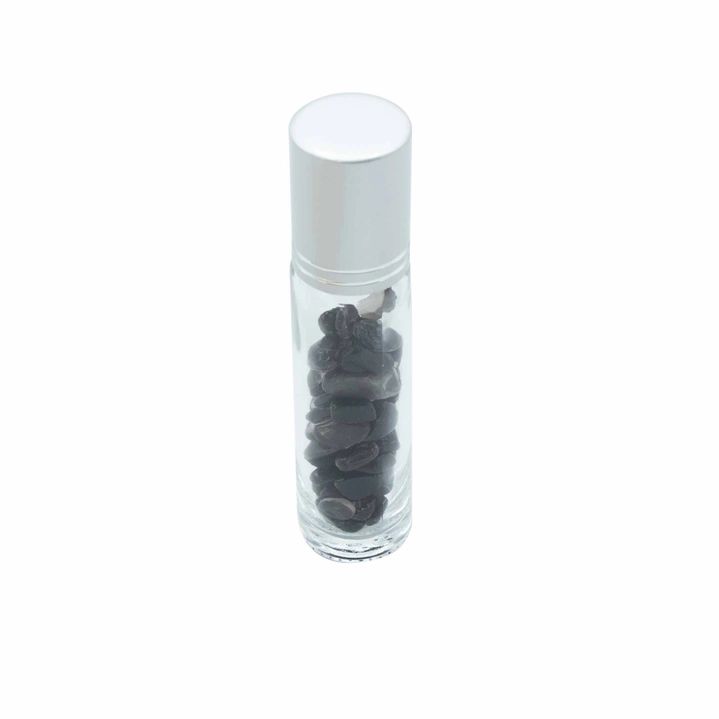 Rollflasche für ätherisches Edelsteinöl, schwarzer Turmalton