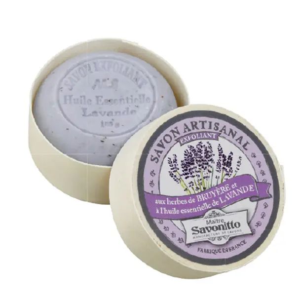 Lavendel-Peelingseife in Holzkiste 100g