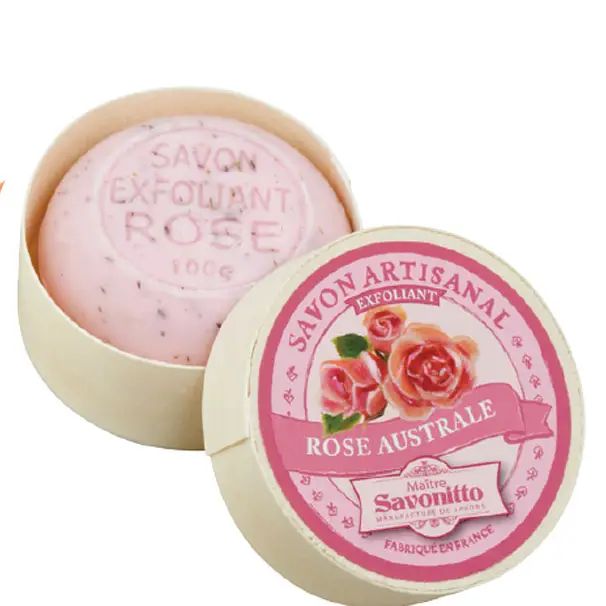 Rosenpeeling-Seife in Holzkiste 100g