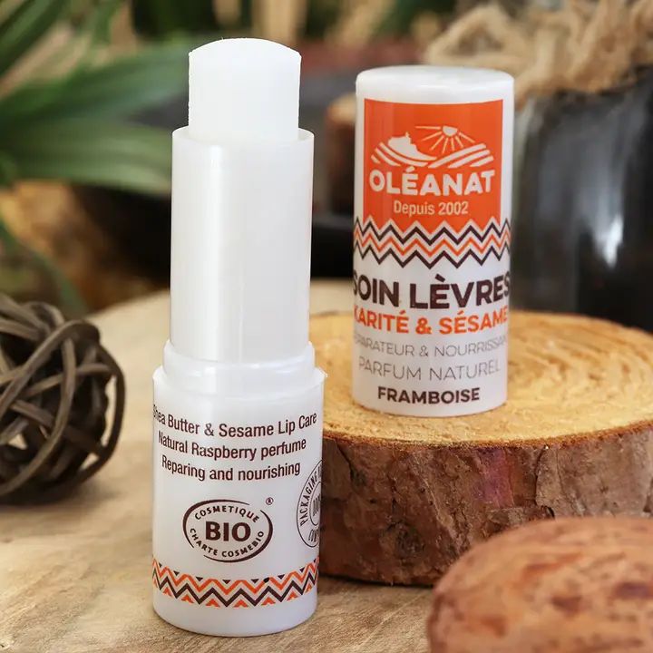 Bio-Lippenpflege Karité und Sesam Himbeerduft Oléanat
