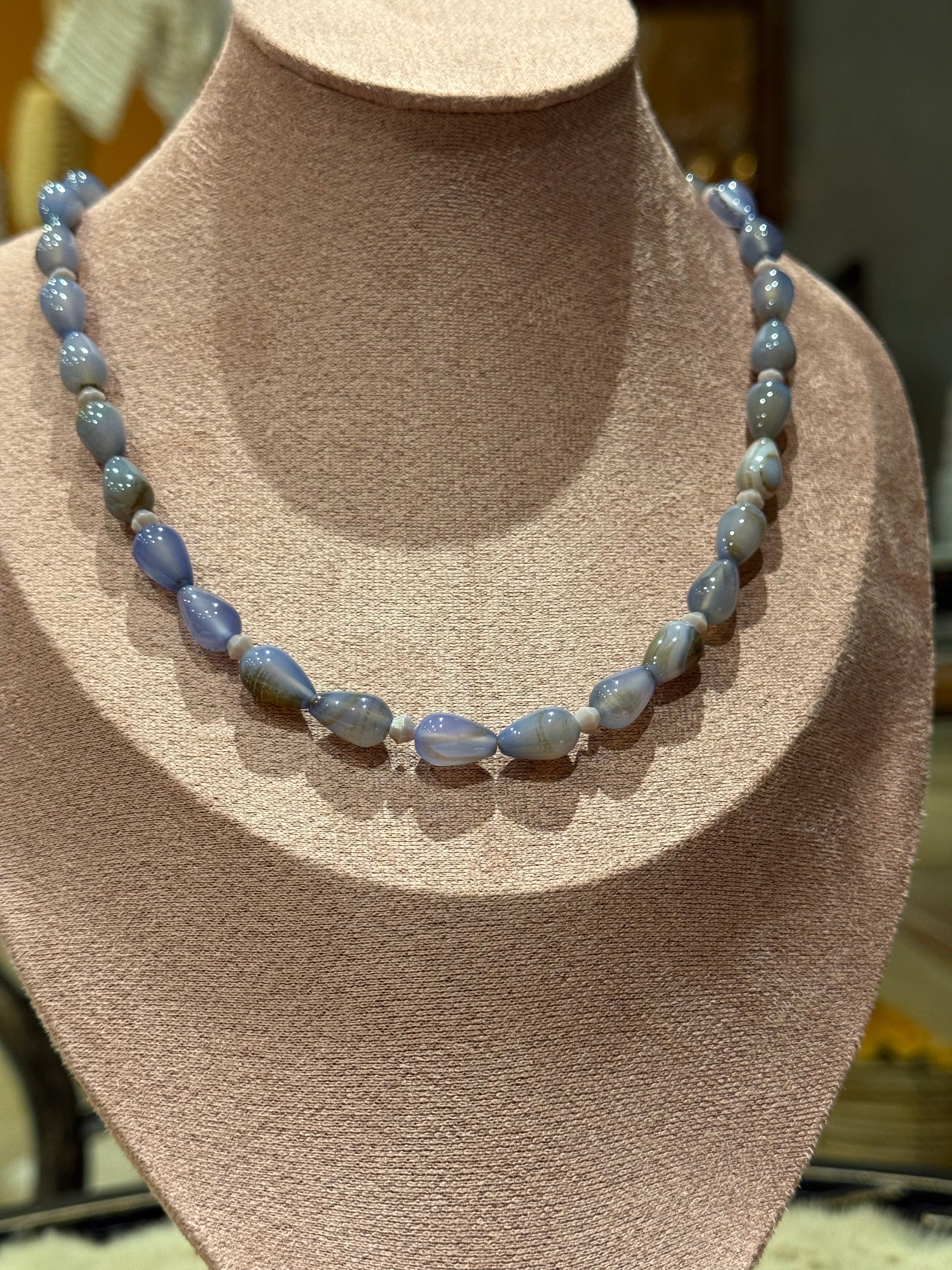 INDIGO ACHAT BIRNENFORM HALSKETTE CA.46CM  - UNICAT