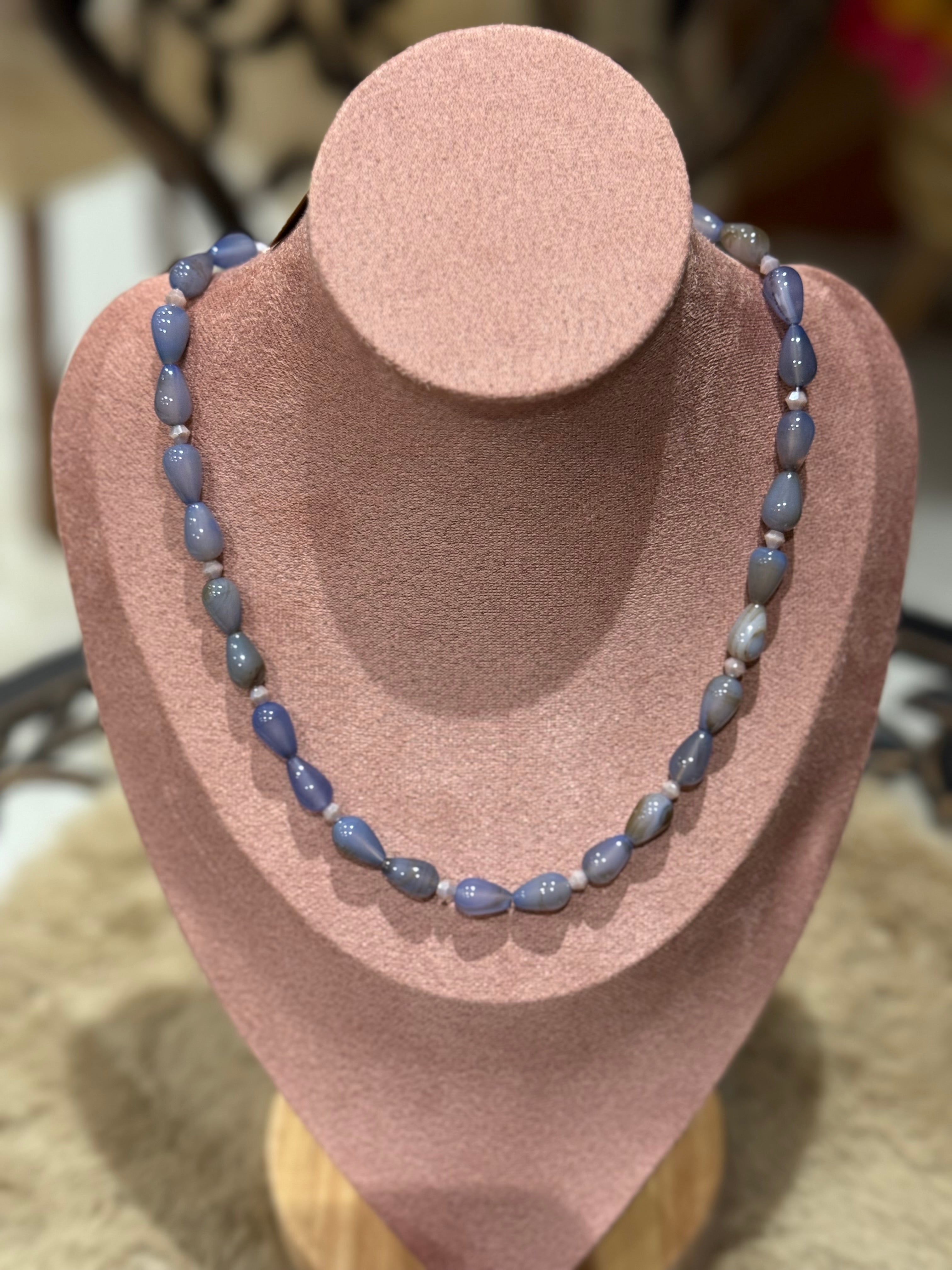 INDIGO ACHAT BIRNENFORM HALSKETTE CA.46CM  - UNICAT