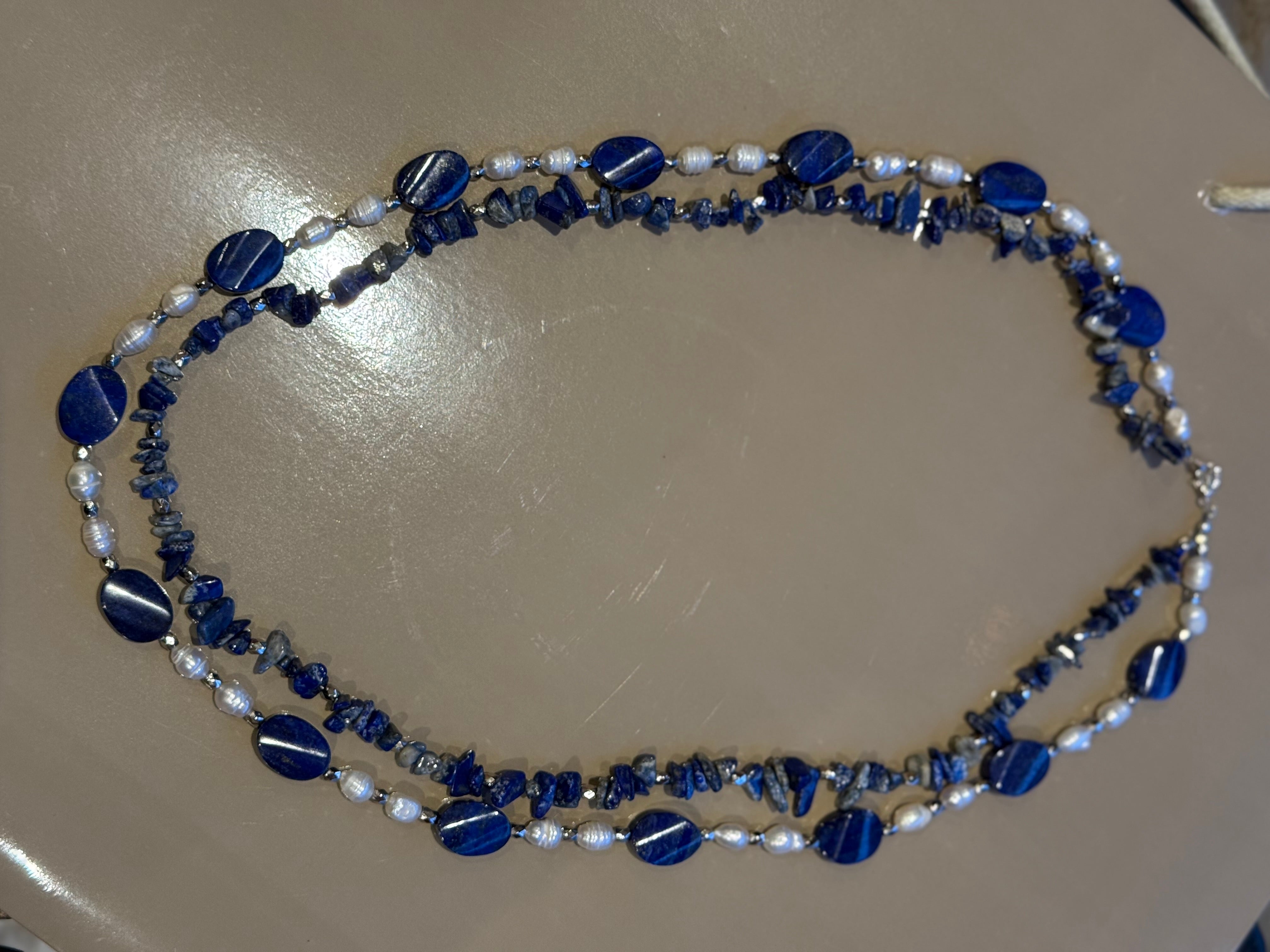 LAPISLAZULI SÜSSWASSERPERLE CA.68CM  - UNICAT