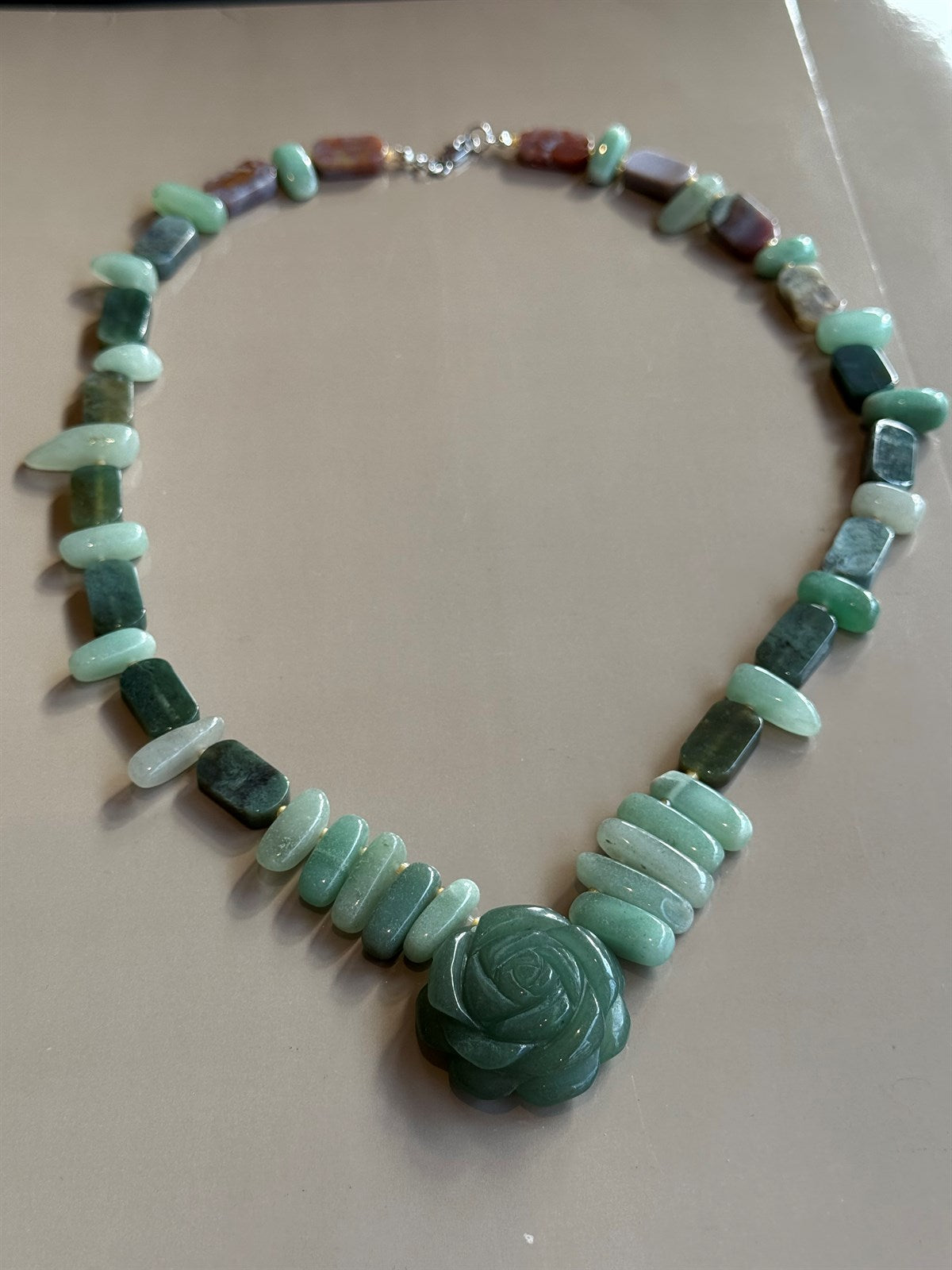 INDISCHER ACHAT - AVENTURIN HALSKETTE ca 60 cm  - UNICAT