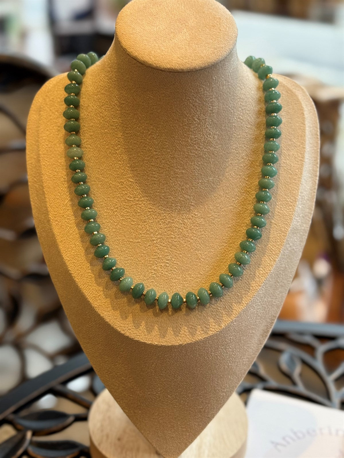 GRÜNER AVENTURIN HALSKETTE ca 50 cm  - UNICAT