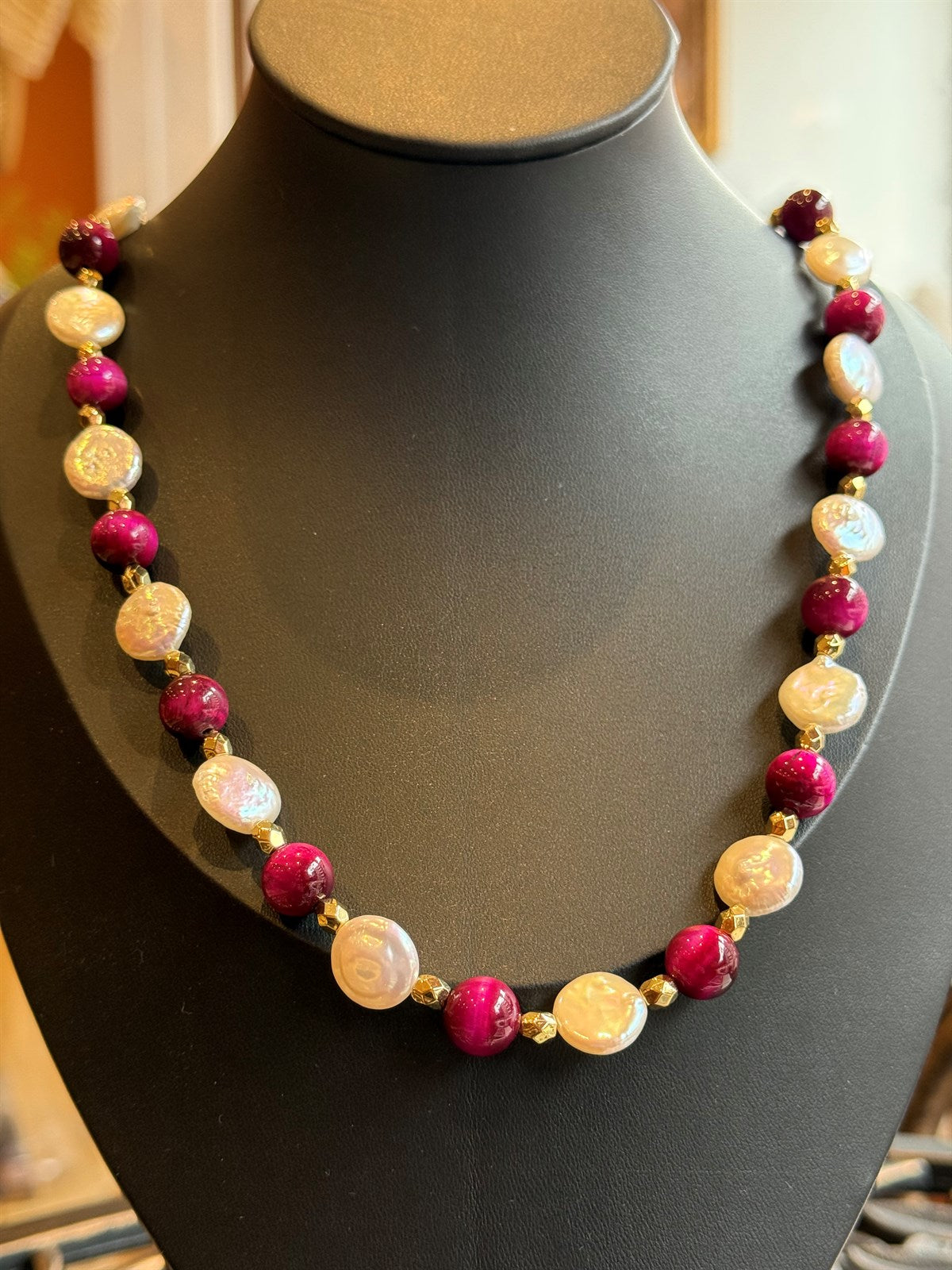 ROSA TIEGERAUGE - BAROCK PERLE HALSKETTE ca76cm  - UNICAT