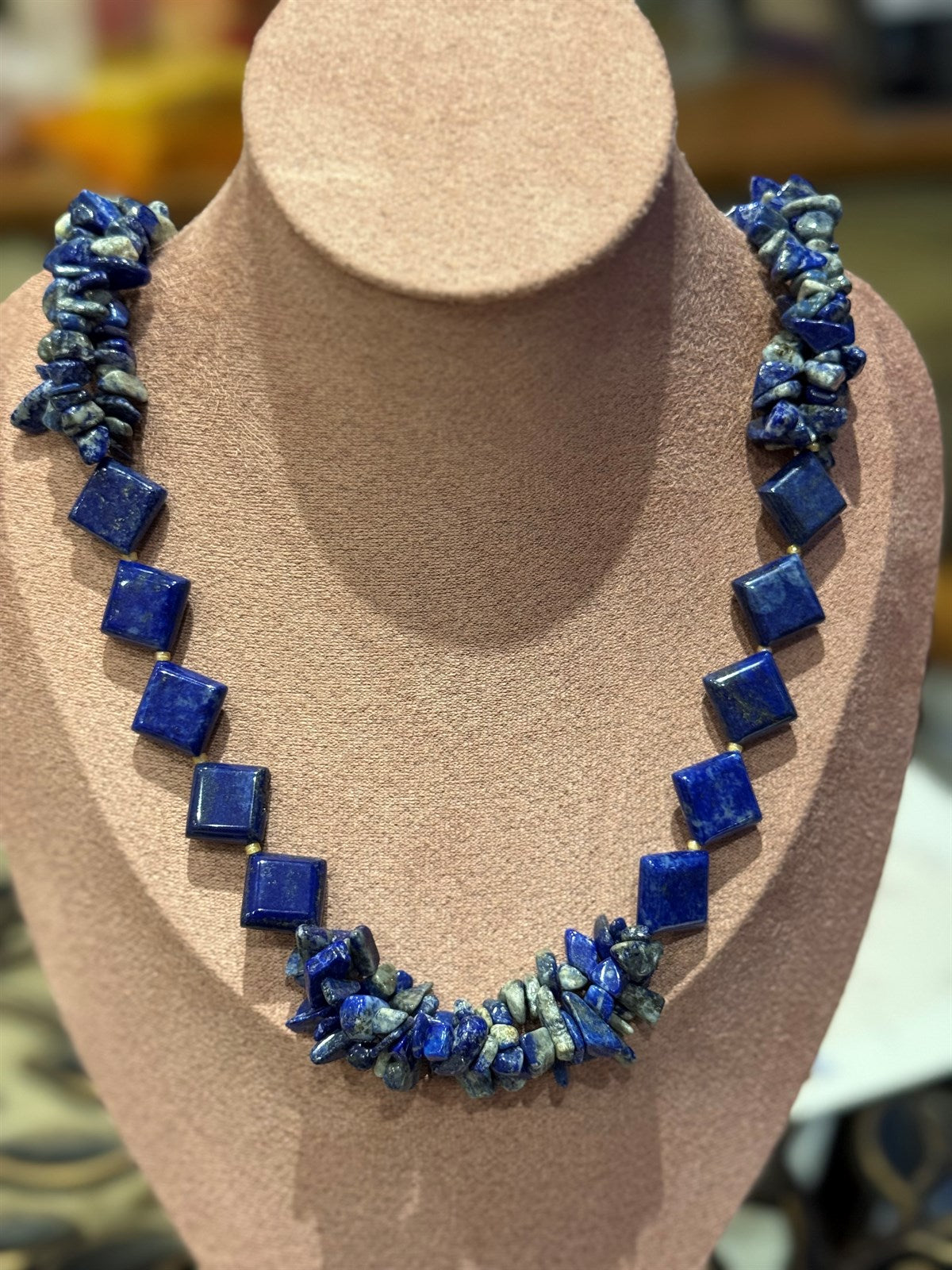 LAPISLAZULI HALSKETTE ca 63 cm  - UNICAT