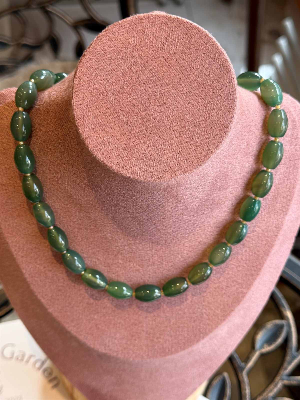 GRÜNER ACHAT HALSKETTE ca44 cm  - UNICAT