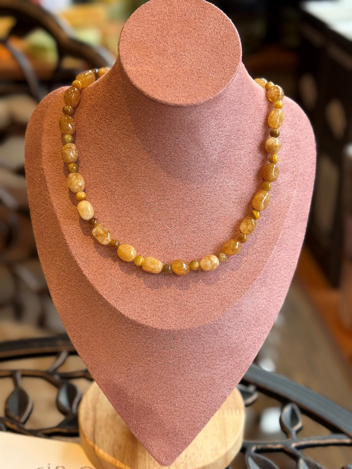 CALCIT - TIEGERAUGE HALSKETTE ca 45 cm  - UNICAT