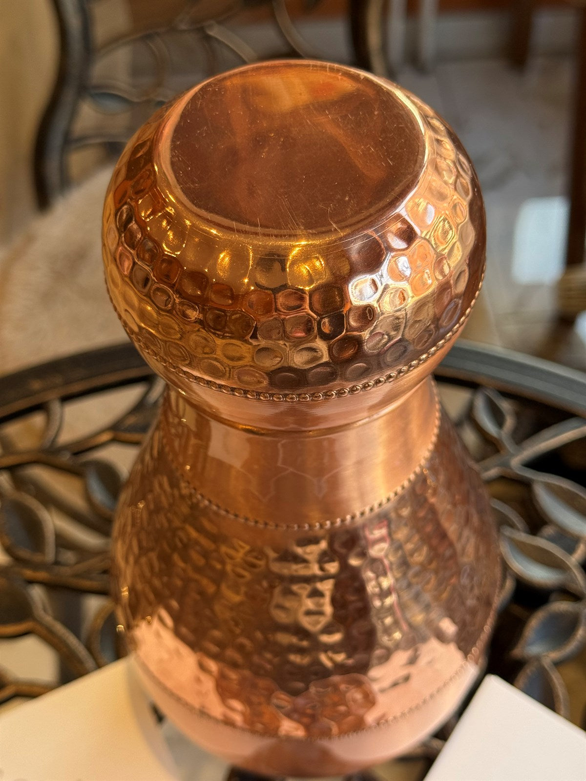 Reine Kupferkaraffe mit gewölbtem Deckel ± 950 ml