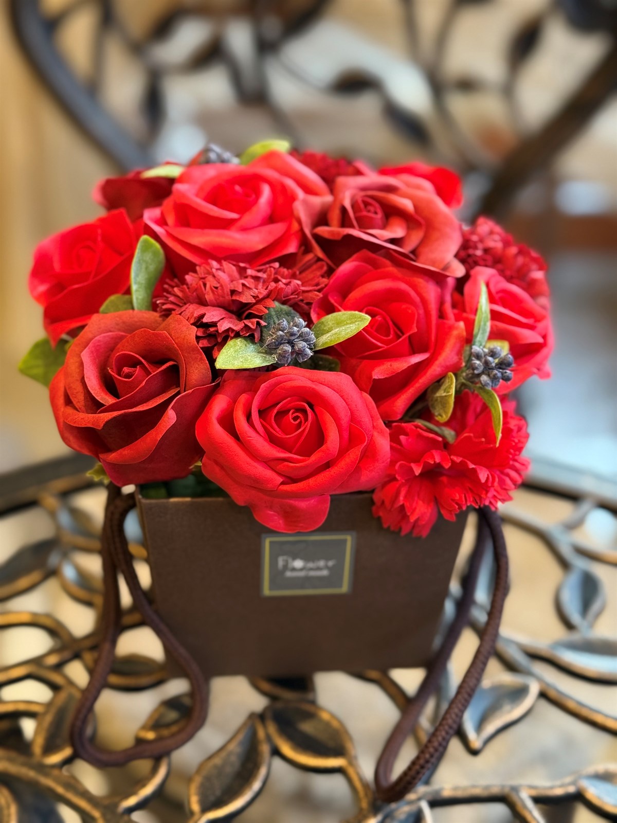 Bouquet Flowers Seife - Rote Rosen und Nelken