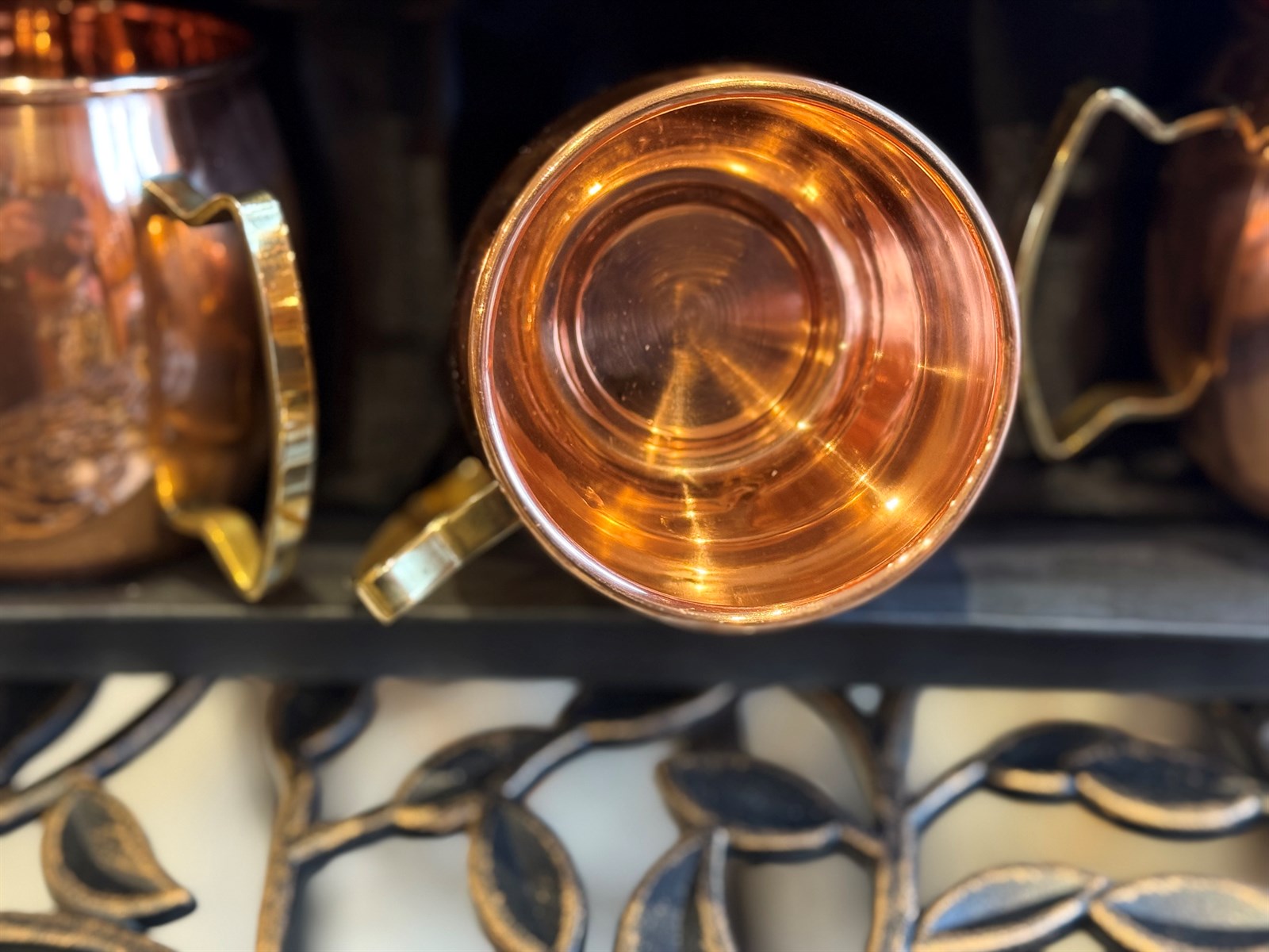 Reines Kupfer 3er Set Krüge/Bierkrüge glatt – 3 x 470 ml