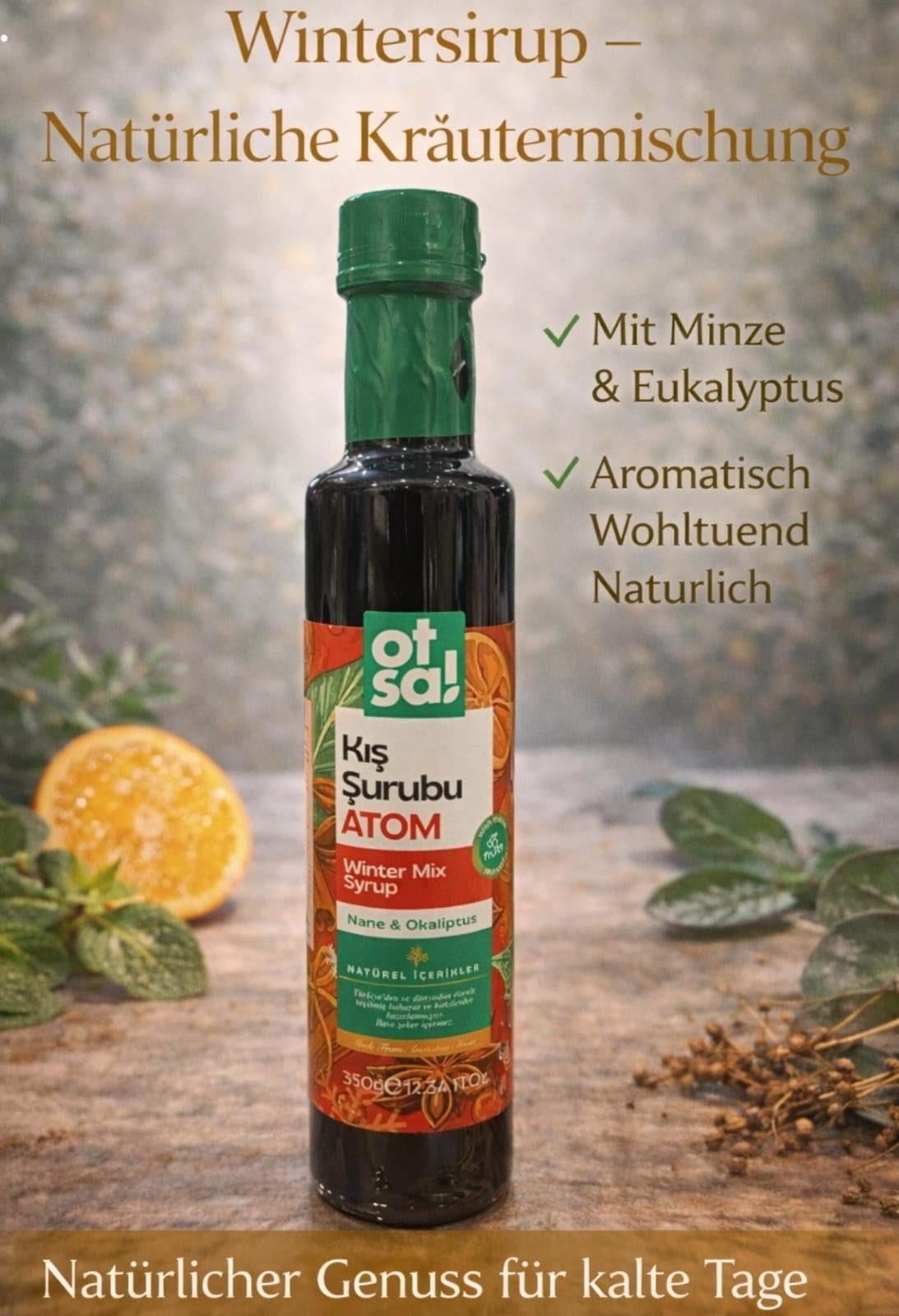 WINTERSIRUP- NATÜRLICHE KRÄUTERMISCHUNG 350 ml