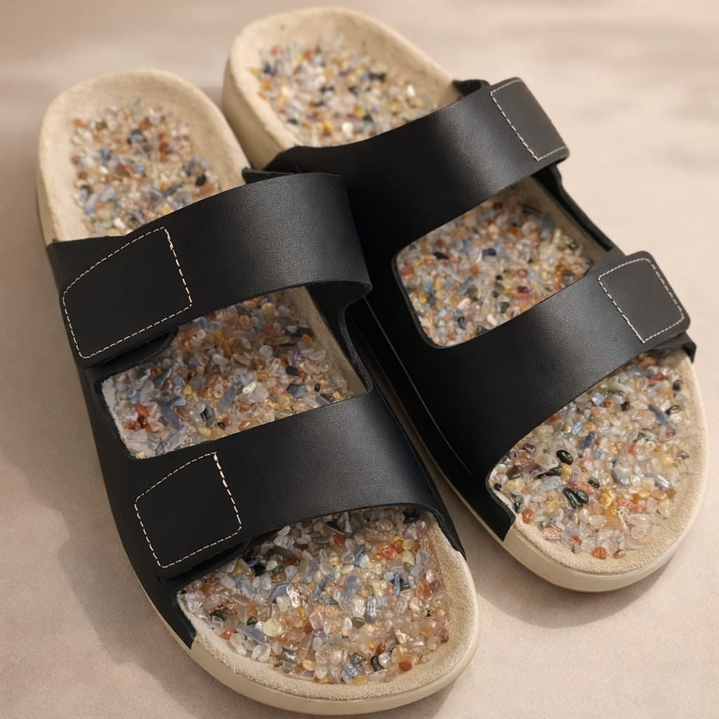 EDELSTEIN - MASSAGE SANDALEN SCHWARZ GR.39