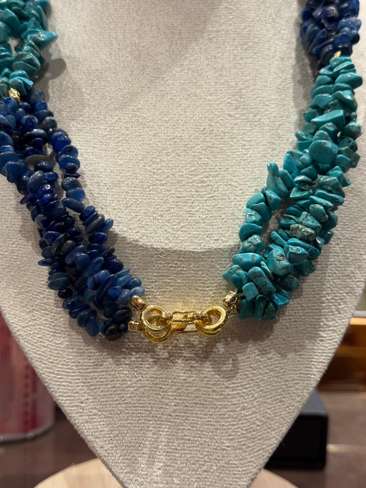 Lapislazuli-Türkis-Kette – handgefertigtes Unikat, ca. 56 cm - Bild 5
